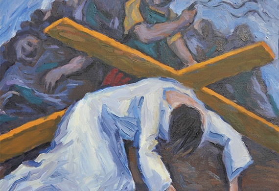 VII. postaja - Isus pada drugi put pod križem